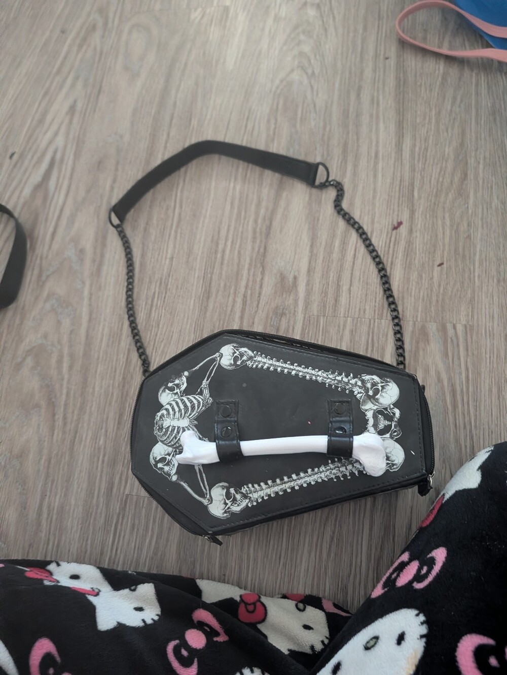 Kreepsville 666 Skeleton Coffin Crossbody Bag Purse Bone Handle